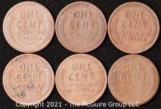 Numismatic: U.S. Coins: (6) Lincoln Wheat Cents 