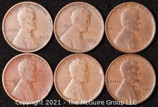 Numismatic: U.S. Coins: (6) Lincoln Wheat Cents 