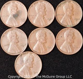 Numismatic: U.S. Coins: (7) Lincoln Wheat Cents