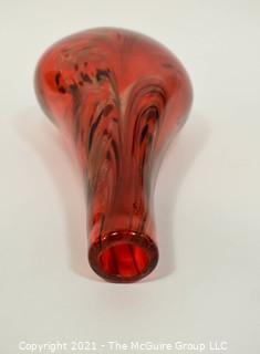 Hand Blown Red Art Glass Vase 