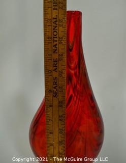 Hand Blown Red Art Glass Vase 