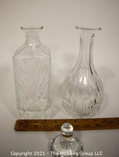 (2) Crystal Decanters with stoppers.  One stopper not shown, but have it to give to winning bidder