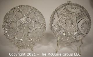 Two (2) Cut Crystal Plates 