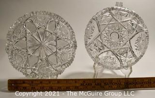 Two (2) Cut Crystal Plates 