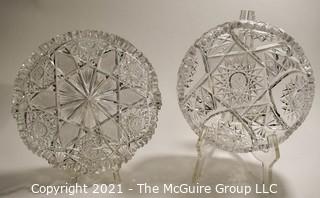 Two (2) Cut Crystal Plates 