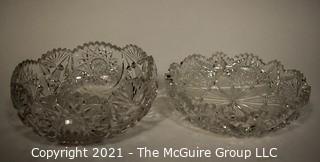 Two (2) Cut Crystal Plates 