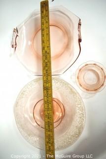 Assortment of Pink depression glass