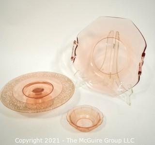 Assortment of Pink depression glass