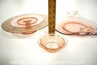 Assortment of Pink depression glass