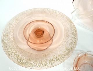 Assortment of Pink depression glass