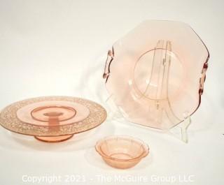 Assortment of Pink depression glass