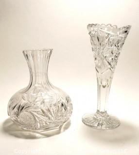 Two (2) Cut Crystal Vases