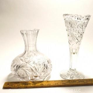 Two (2) Cut Crystal Vases