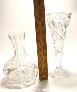 Two (2) Cut Crystal Vases