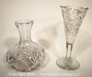 Two (2) Cut Crystal Vases