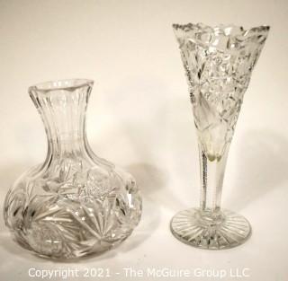 Two (2) Cut Crystal Vases