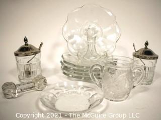 Group of Vintage Glass Serving Pieces. 