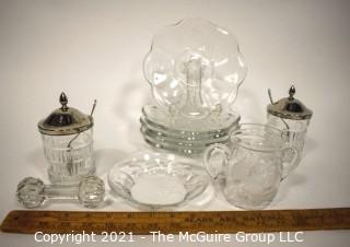 Group of Vintage Glass Serving Pieces. 