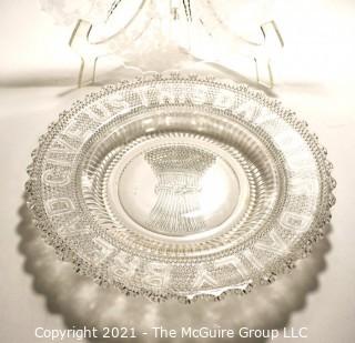 Antique Cut & Etched Crystal Glass Serving Plates