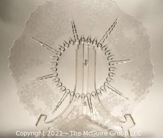 Antique Cut & Etched Crystal Glass Serving Plates