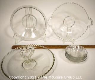 Vintage Hobnail Glass Serving Pieces