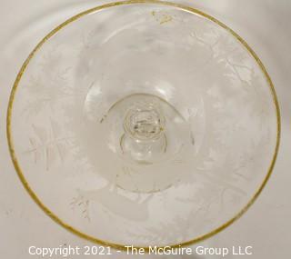 Group of Cut & Etched Crystal Including Pedestal Compotes and Basket Shaped Candy Dish 