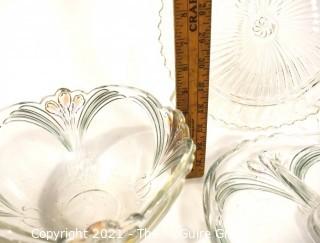 Three (3) Decorative Glass Serving Pieces