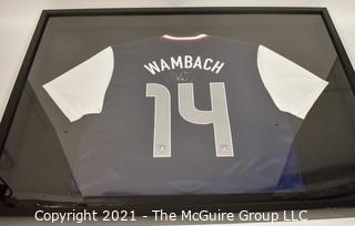 Framed and Professionally Mounted Signed Abby Wambach Team USA Women's Soccer Olympic Jersey.  Signed in Black Sharpie with her U.S. Olympic Team #20