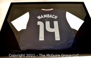 Framed and Professionally Mounted Signed Abby Wambach Team USA Women's Soccer Olympic Jersey.  Signed in Black Sharpie with her U.S. Olympic Team #20