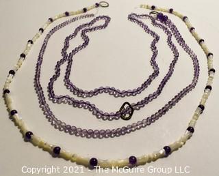 Three (3) Strands of Pale Amethyst Beads. 