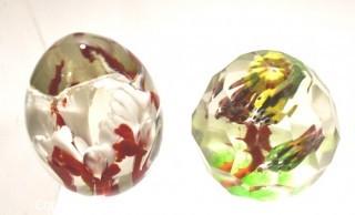 Two (2) Vintage Hand Blown Lampwork Glass Paperweights 