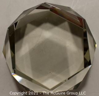 Faceted Clear Crystal Paperweight