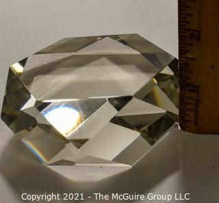 Faceted Clear Crystal Paperweight