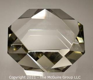 Faceted Clear Crystal Paperweight