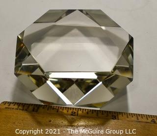 Faceted Clear Crystal Paperweight