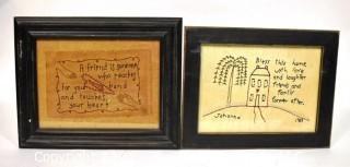 Two (2) Framed Antique Samplers 