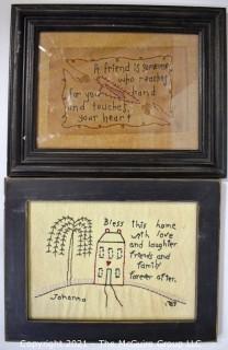 Two (2) Framed Antique Samplers 