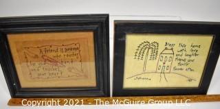 Two (2) Framed Antique Samplers 