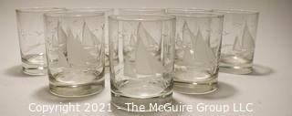 (8) Etched Ship Rock Glasses