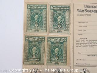 (4) 1918 Series U.S. Government $5 War Savings Stamps 