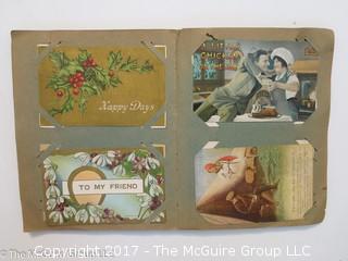 Vintage Post Card Album with approx. 60 cards 