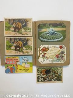 Vintage Post Card Album with approx. 60 cards 