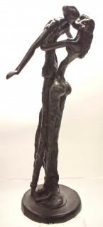 Heavy Cast Bronze Statue of "The Lovers" Signed by Artist.  Measures 15" tall and 7" wide.  