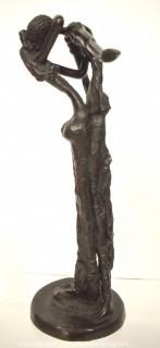 Heavy Cast Bronze Statue of "The Lovers" Signed by Artist.  Measures 15" tall and 7" wide.  