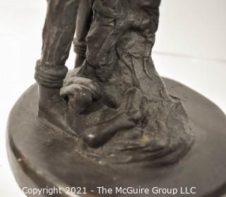 Heavy Cast Bronze Statue of "The Lovers" Signed by Artist.  Measures 15" tall and 7" wide.  