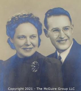 Group of Vintage Black & White Photographs and Portraits of Happy Couples. 