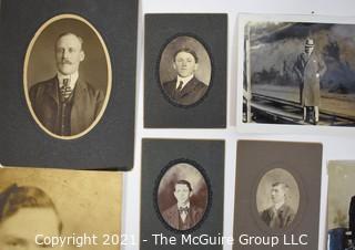 Group of Vintage Black and White Portraits and Photos of Dashing Men.  Includes some cabinet cards. 