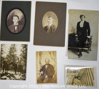 Group of Vintage Black and White Portraits and Photos of Dashing Men.  Includes some cabinet cards. 