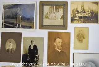 Group of Vintage Black and White Portraits and Photos of Dashing Men.  Includes some cabinet cards. 