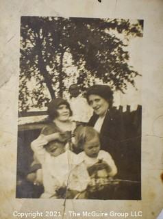 Group of Vintage Black & White Photos of Happy Families and Campers.  Includes Airstream Camper. 